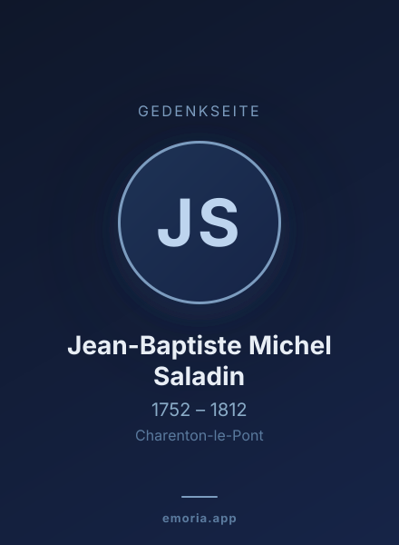 Gedenkportrait von Jean-Baptiste Michel Saladin