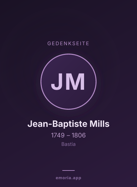 Gedenkportrait von Jean-Baptiste Mills