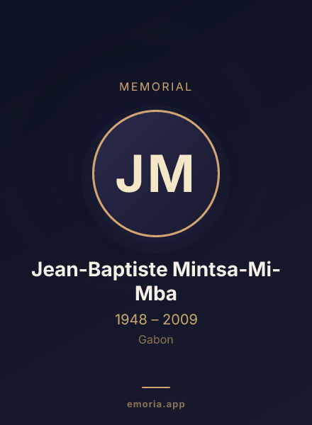 Memorial portrait of Jean-Baptiste Mintsa-Mi-Mba