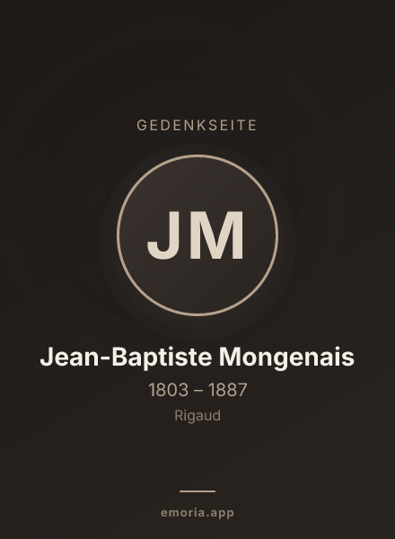 Gedenkportrait von Jean-Baptiste Mongenais