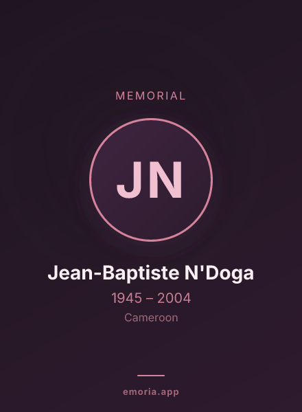Memorial portrait of Jean-Baptiste N'Doga