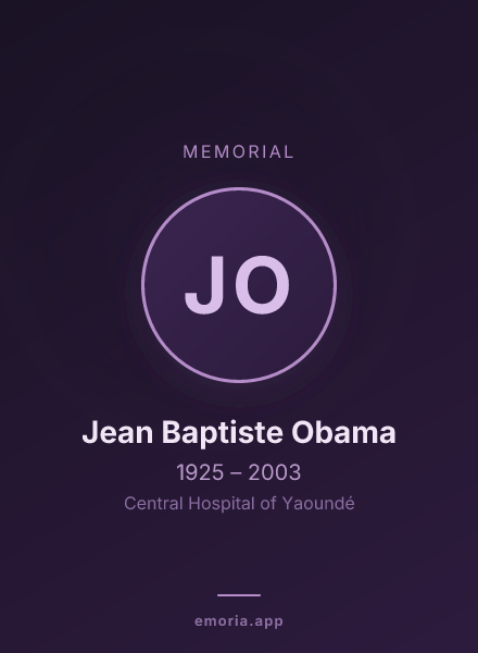 Memorial portrait of Jean Baptiste Obama