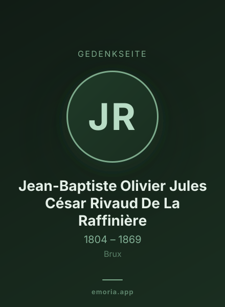 Gedenkportrait von Jean-Baptiste Olivier Jules César Rivaud De La Raffinière