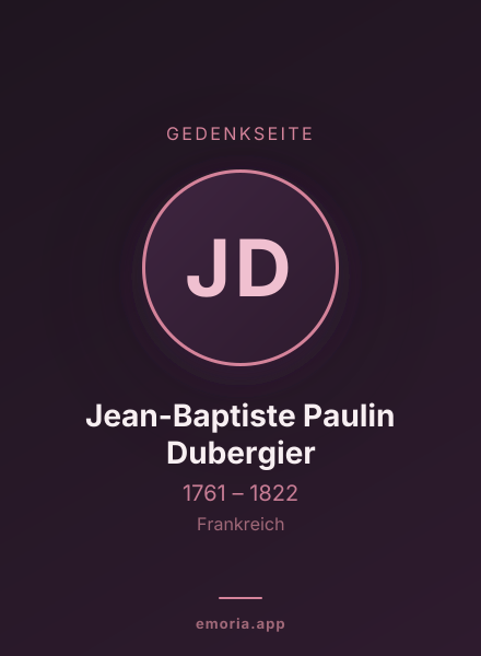 Gedenkportrait von Jean-Baptiste Paulin Dubergier