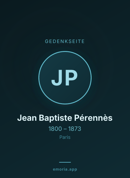 Gedenkportrait von Jean Baptiste Pérennès