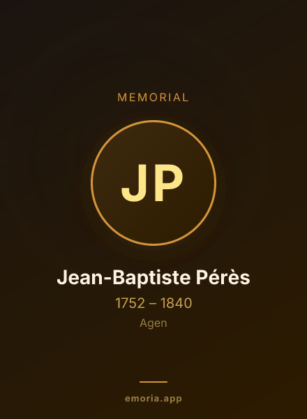 Memorial portrait of Jean-Baptiste Pérès