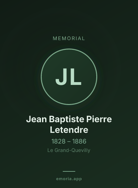 Memorial portrait of Jean Baptiste Pierre Letendre
