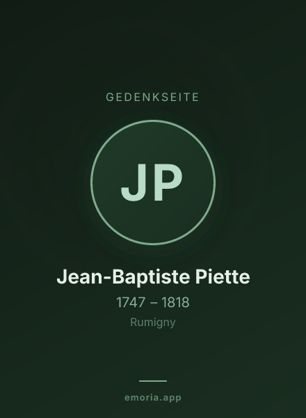 Gedenkportrait von Jean-Baptiste Piette