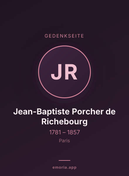 Gedenkportrait von Jean-Baptiste Porcher de Richebourg