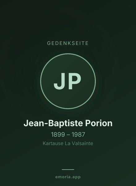 Gedenkportrait von Jean-Baptiste Porion
