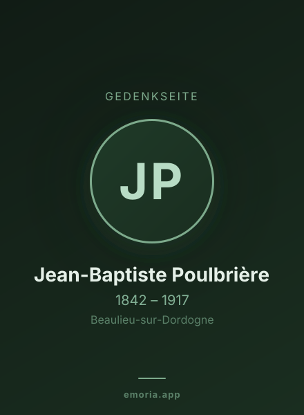 Gedenkportrait von Jean-Baptiste Poulbrière
