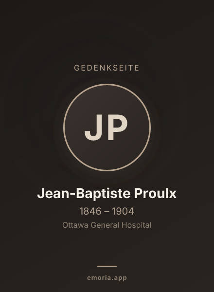 Gedenkportrait von Jean-Baptiste Proulx