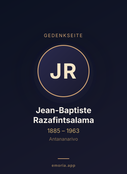 Gedenkportrait von Jean-Baptiste Razafintsalama