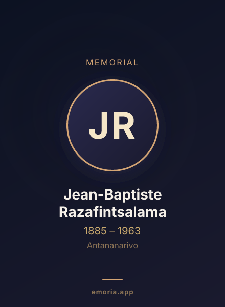 Memorial portrait of Jean-Baptiste Razafintsalama