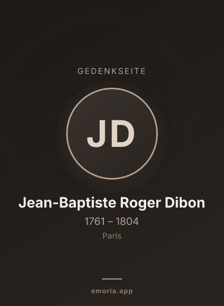 Gedenkportrait von Jean-Baptiste Roger Dibon