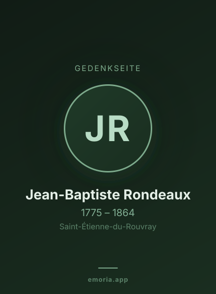 Gedenkportrait von Jean-Baptiste Rondeaux