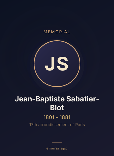 Memorial portrait of Jean-Baptiste Sabatier-Blot