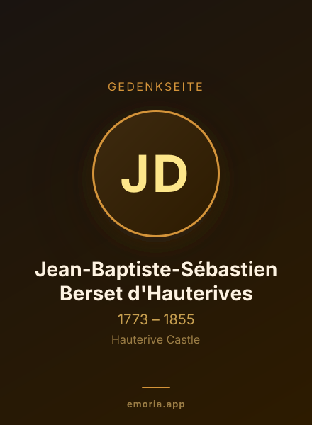 Gedenkportrait von Jean-Baptiste-Sébastien Berset d'Hauterives