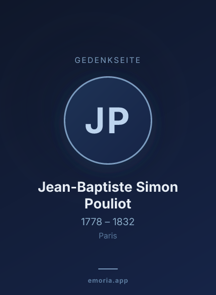 Gedenkportrait von Jean-Baptiste Simon Pouliot