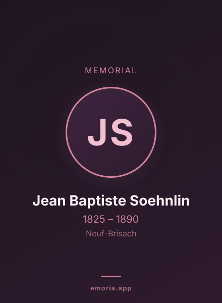 Memorial portrait of Jean Baptiste Soehnlin