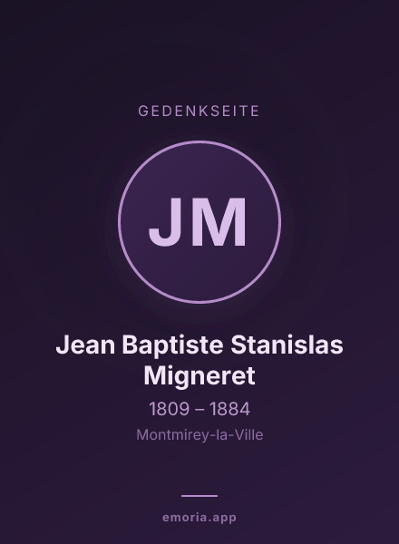 Gedenkportrait von Jean Baptiste Stanislas Migneret
