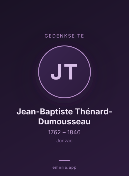 Gedenkportrait von Jean-Baptiste Thénard-Dumousseau