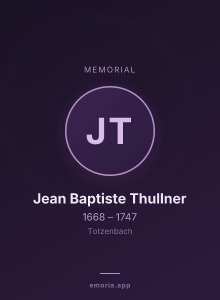 Memorial portrait of Jean Baptiste Thullner