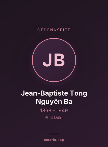 Gedenkportrait von Jean-Baptiste Tong Nguyên Ba