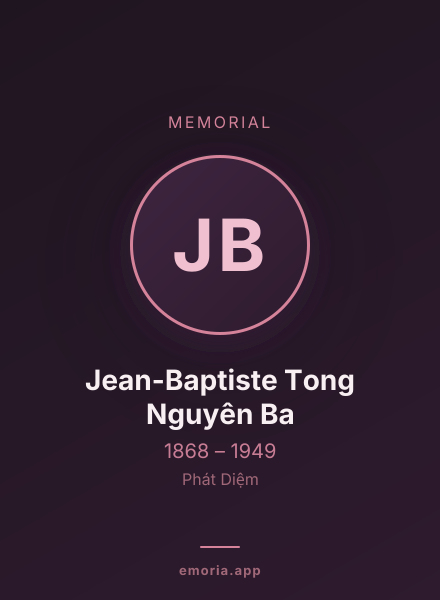 Memorial portrait of Jean-Baptiste Tong Nguyên Ba