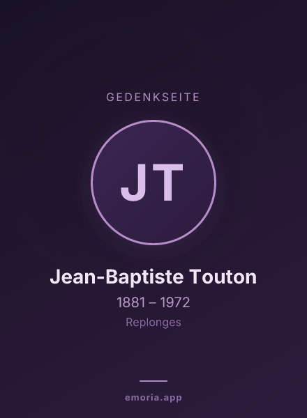 Gedenkportrait von Jean-Baptiste Touton