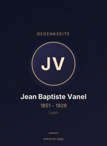 Gedenkportrait von Jean Baptiste Vanel