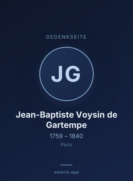 Gedenkportrait von Jean-Baptiste Voysin de Gartempe