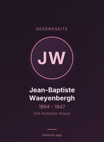 Gedenkportrait von Jean-Baptiste Waeyenbergh
