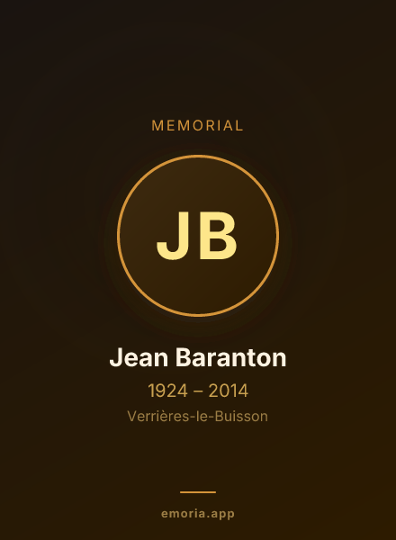Memorial portrait of Jean Baranton