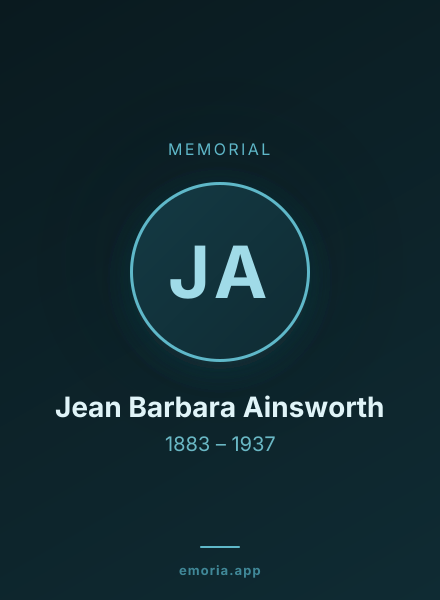 Memorial portrait of Jean Barbara Ainsworth