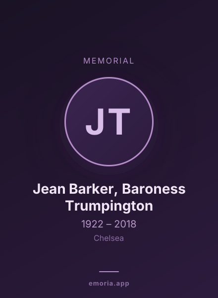 Memorial portrait of Jean Barker, Baroness Trumpington