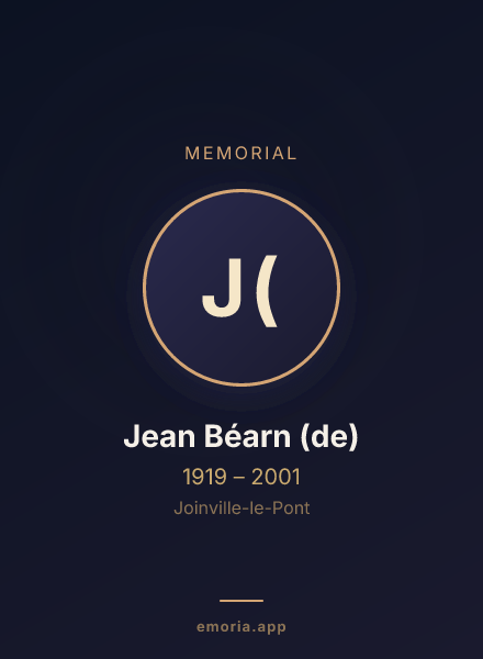 Memorial portrait of Jean Béarn (de)