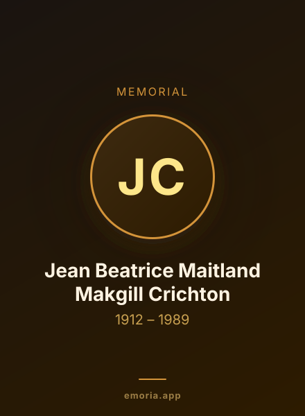 Memorial portrait of Jean Beatrice Maitland Makgill Crichton
