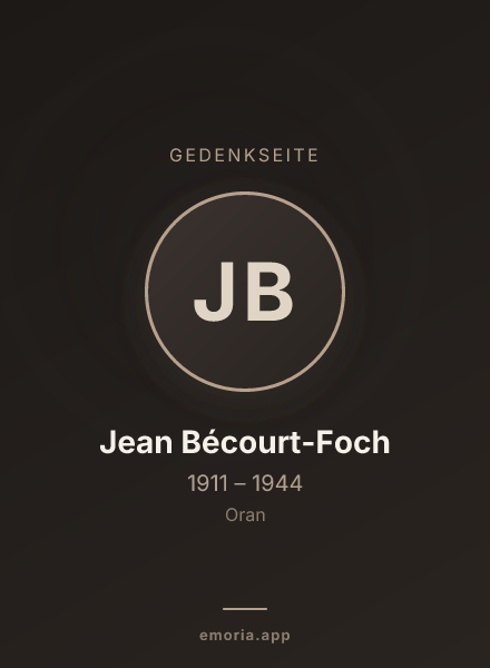 Gedenkportrait von Jean Bécourt-Foch