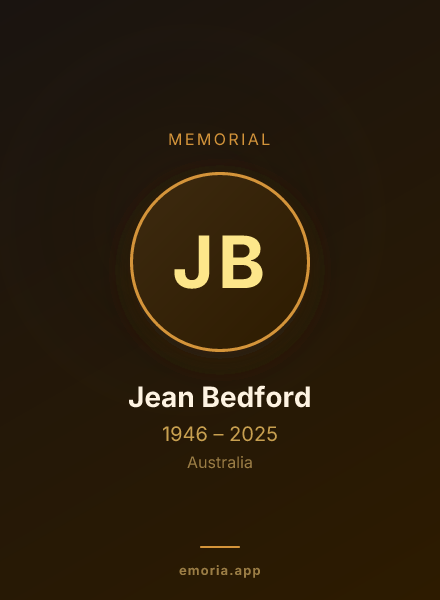Memorial portrait of Jean Bedford
