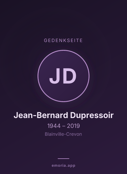 Gedenkportrait von Jean-Bernard Dupressoir