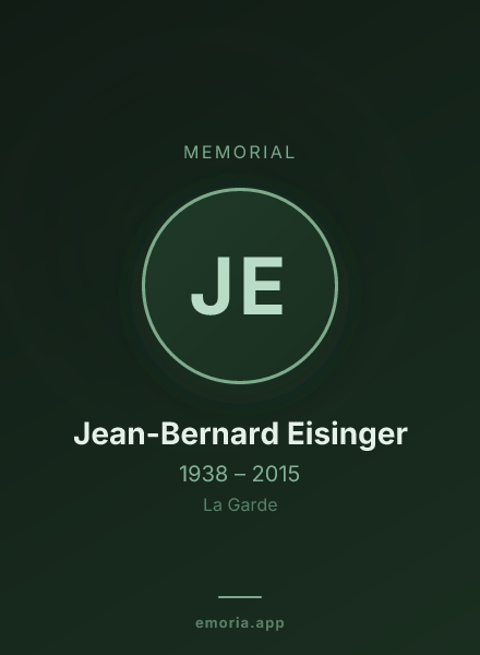 Memorial portrait of Jean-Bernard Eisinger