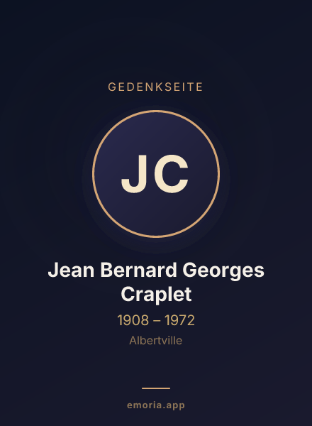 Gedenkportrait von Jean Bernard Georges Craplet