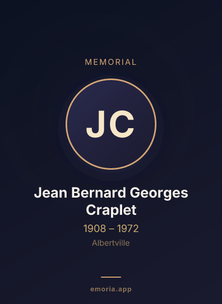 Memorial portrait of Jean Bernard Georges Craplet