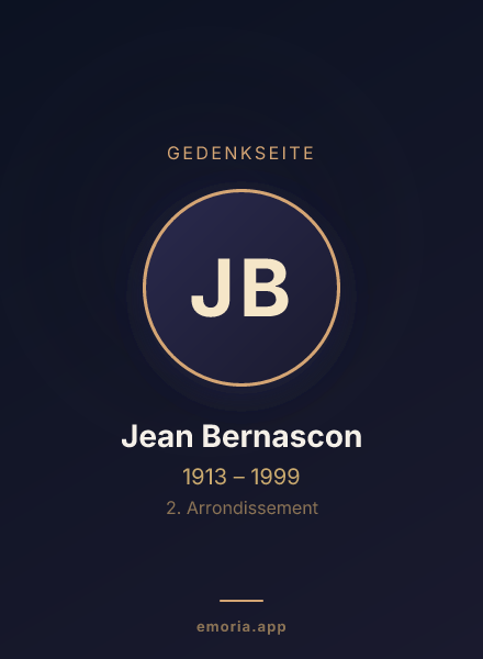 Gedenkportrait von Jean Bernascon