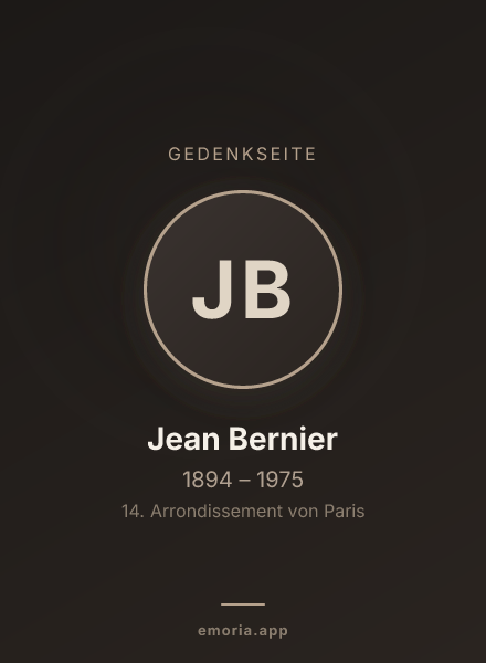 Gedenkportrait von Jean Bernier
