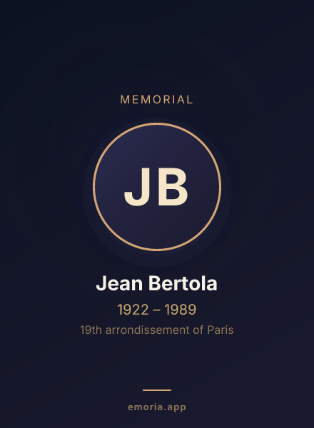 Memorial portrait of Jean Bertola