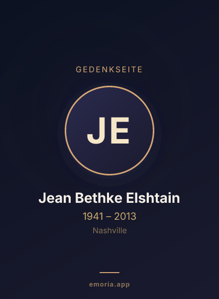 Gedenkportrait von Jean Bethke Elshtain