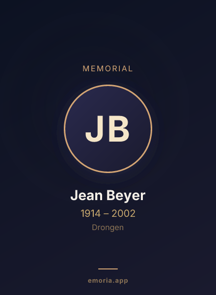 Memorial portrait of Jean Beyer