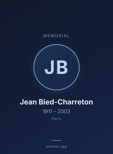 Memorial portrait of Jean Bied-Charreton